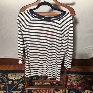 Forever 21 Striped Knit Long Sleeve Tee Sz L